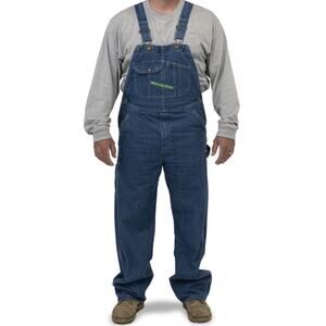 Key Imperial Men’s 46 x 30 Blue Carpenter Farm Denim Bib Overalls Zipper Fly NWT